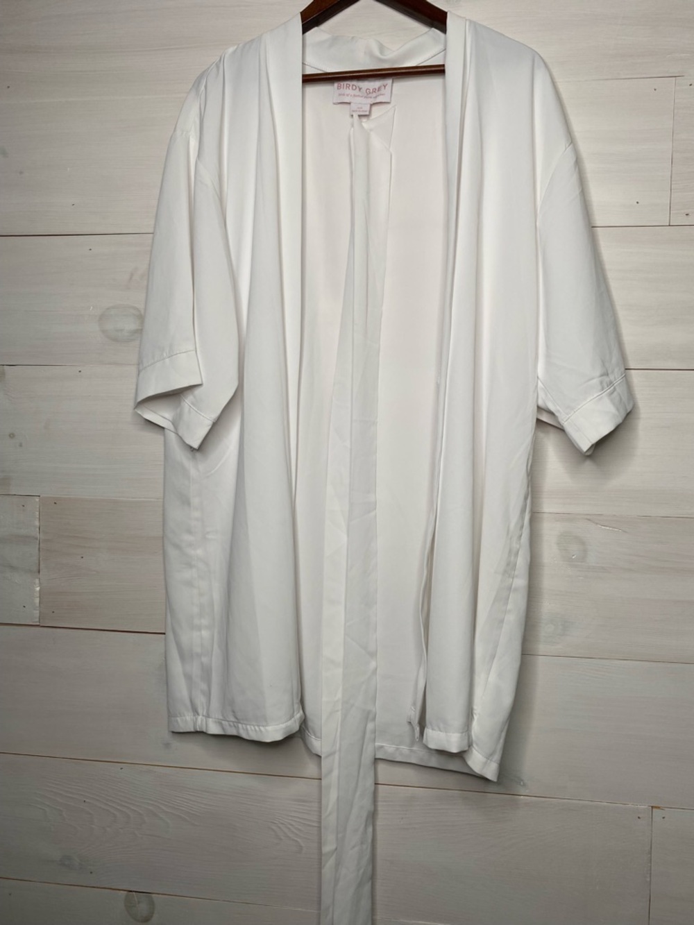 Birdy Grey White Kimono Style Bridal Robe Size XS/S